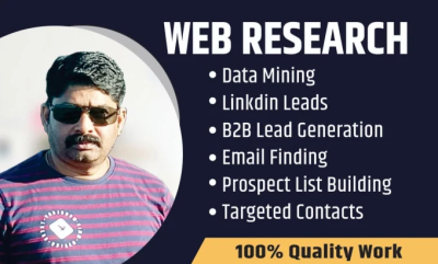 do lead generation, web research, data mining, mailing list